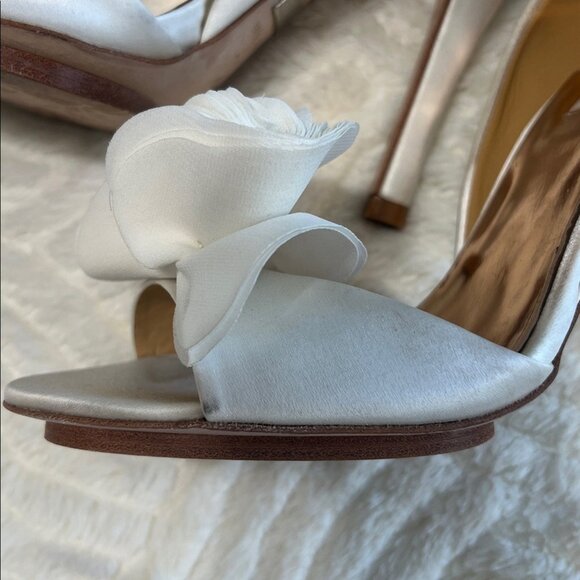 Badgley Mischka “Blossom” Satin Rosette D’Orsay Pumps - Picture 10 of 11